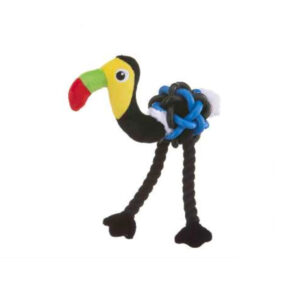Tucano in peluche con palla in PVC e corda 36x20cm